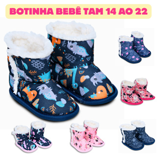 Botinha Bebê Pantufa Menina e Menino Tam 14 ao 22 Forrada Em Lã Inverno Com Solado Antiderrapante em Oferta na Shopee