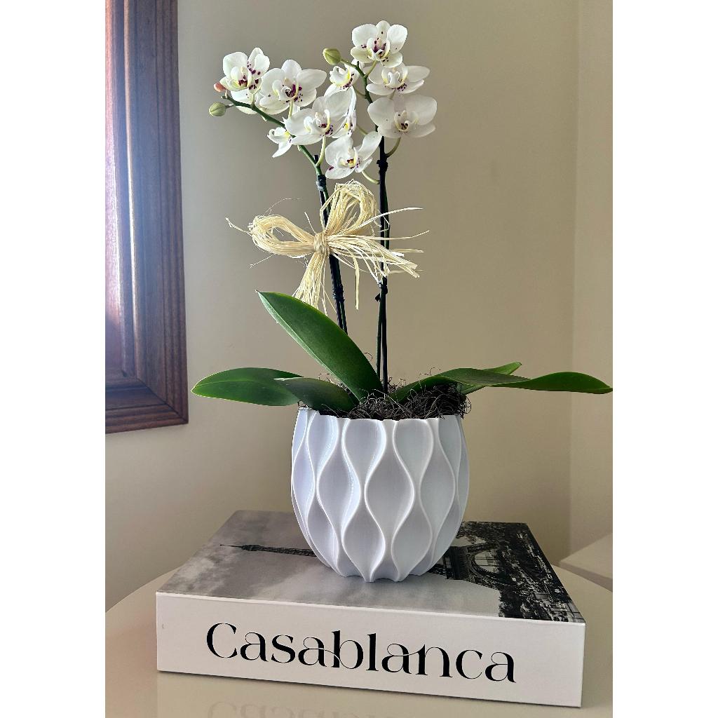 Vaso Cachepot Decorativo Ondas / Para Plantas Artificiais e Naturais Impressão 3D em Oferta na Shopee