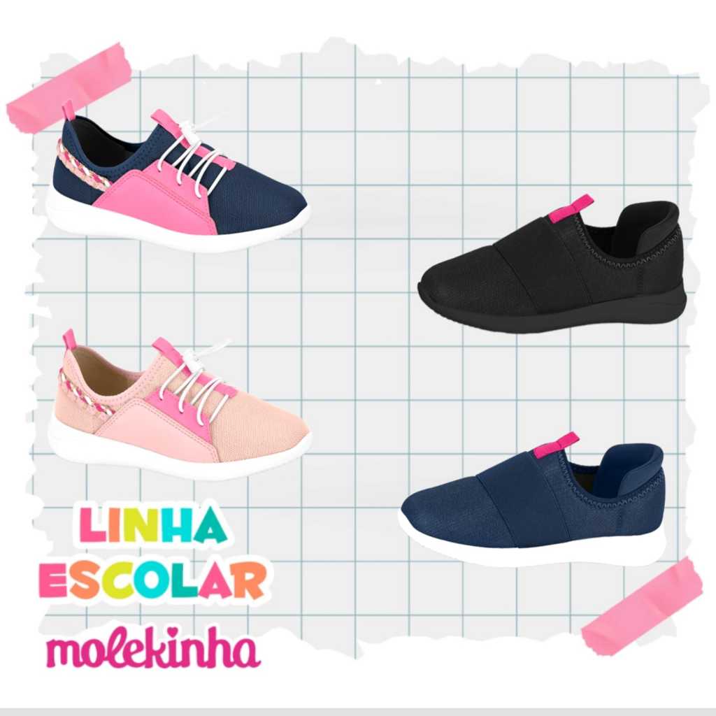 Tênis Infantil Menina Escolar Molekinha Esportivo Confortável 2503.344