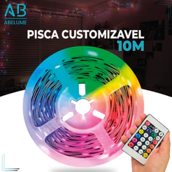 Pisca LED RGB 10M USB + CONTROLE | Controle por aplicativo | A prova d'água | Pisca-Pisca para Decoração | Pisca-Pisca