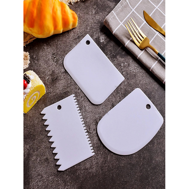 Kit 3 Espátula Para Bolo Decorativa Alisadora Textura Chantilly Confeiteiro Cobertura Creme Recheio Cortador de Massa em Oferta na Shopee