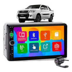 Kit Central Multimídia MP5 Toyota Hilux e SW4 2005 a 2011 + Moldura Painel + Câmera de Ré