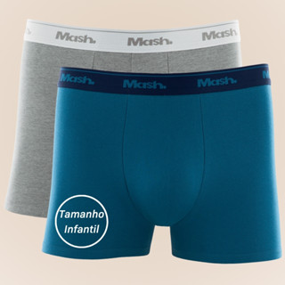 Kit Com 2 Cuecas Mash Infantil Juvenil Boxer Box Em Algodao Cotton Masculina Kids Original