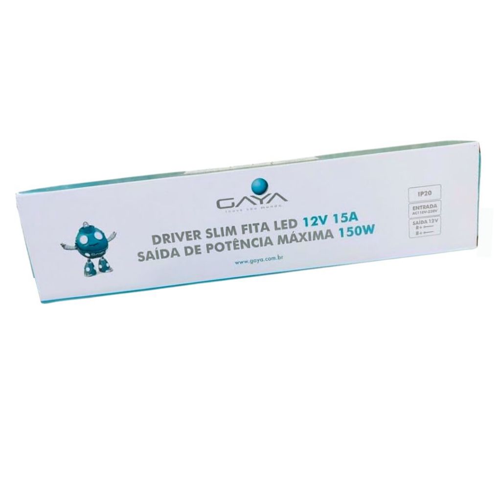 Fonte Driver Slim para fita Led 3a ~ 20a / 36W, 60W, 120W, 150W e 200W - 12V - Gaya - Home & Living