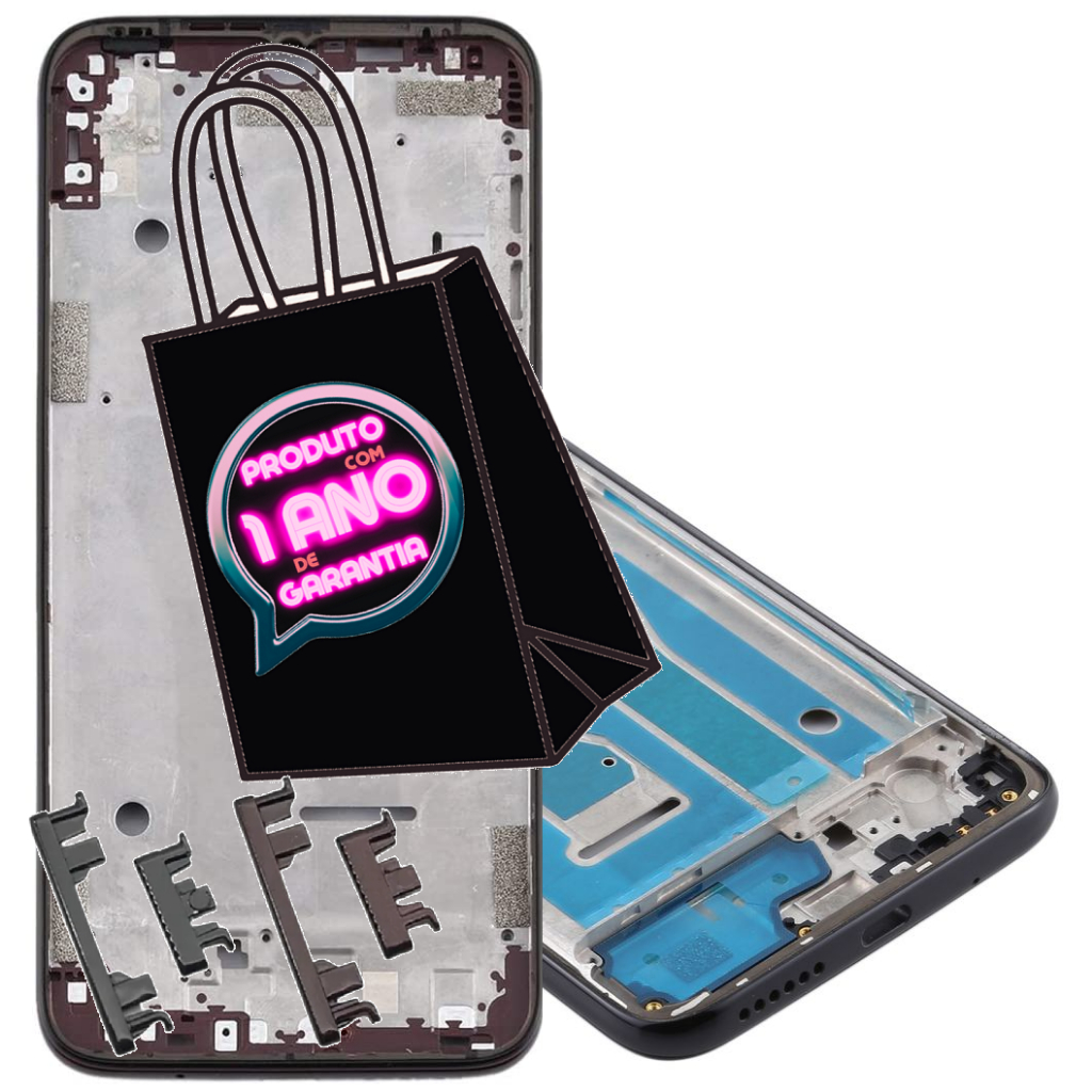 Carcaça Aro Compatível Com Moto G8 Plus Xt2019 Chassis Lateral Meio + Botão Power e Volume!