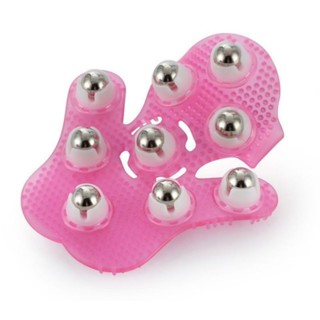 Luva Para Massagens Roller Fit Com Esferas De Aço Inox Rosa