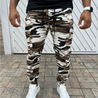 Calça Sarja Camuflada Masculina Oferta Skinny Roupa do Exército Jogger