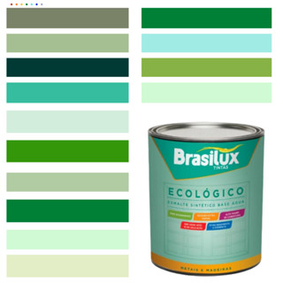 Esmalte Sintético Base Água Brasilux Ecologico Cor Verde 800ML Brilhante