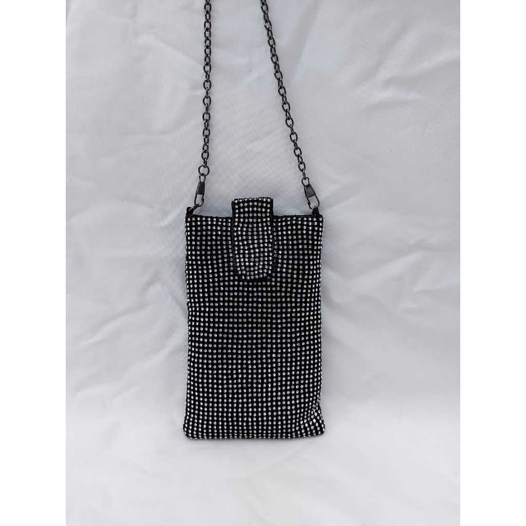 Bolsa Feminina para Celular com Brilhos Strass em Oferta na Shopee