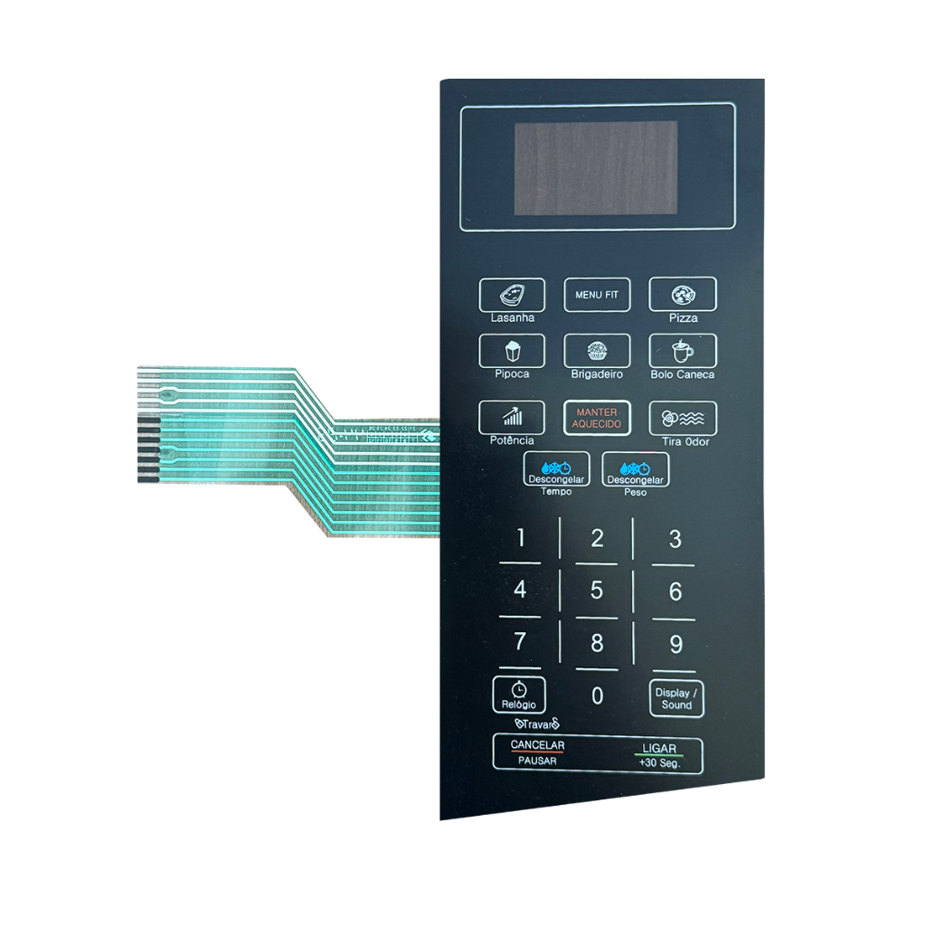 Membrana Teclado para Micro-ondas Compatível Com Philco Pmo26 Pmo 26 Inox Preta