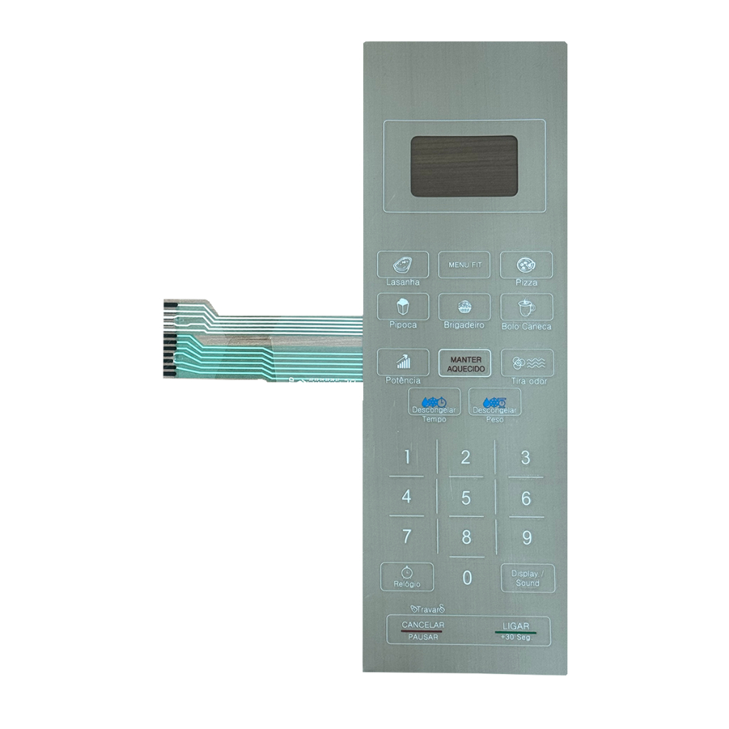 Membrana Teclado para Micro-ondas Compatível Com Philco Pmo28eb Pmo 28eb Espelhada