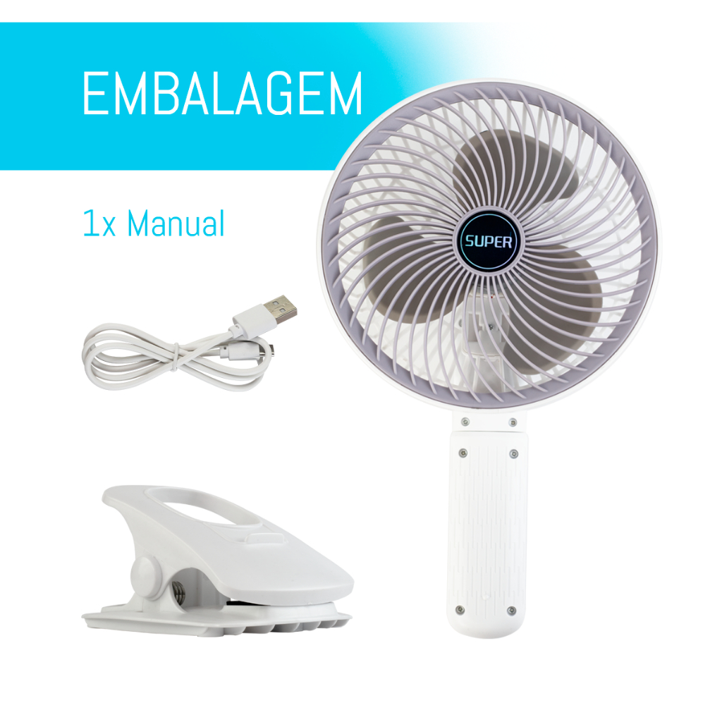 Ventilador De Mesa Portatil Usb Recarregavel Silencioso Com Clipe Mini Garra Escritorio Pronta Entrega No Brasil