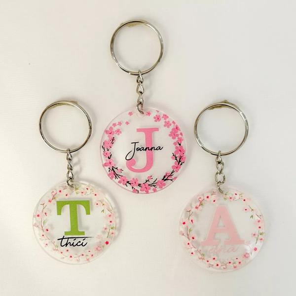 Chaveiro Em Acrílico Personalizado Com Seu Nome E A Inicial