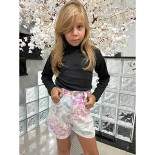 Shorts Jeans Feminina Juvenil Flores