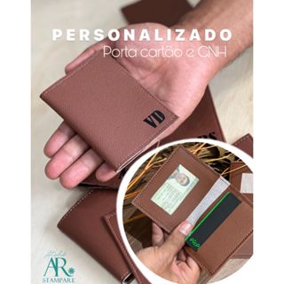 Porta Cartão Masculino|Padrinhos Personalizado com Visor CNH em Couro Sintético.