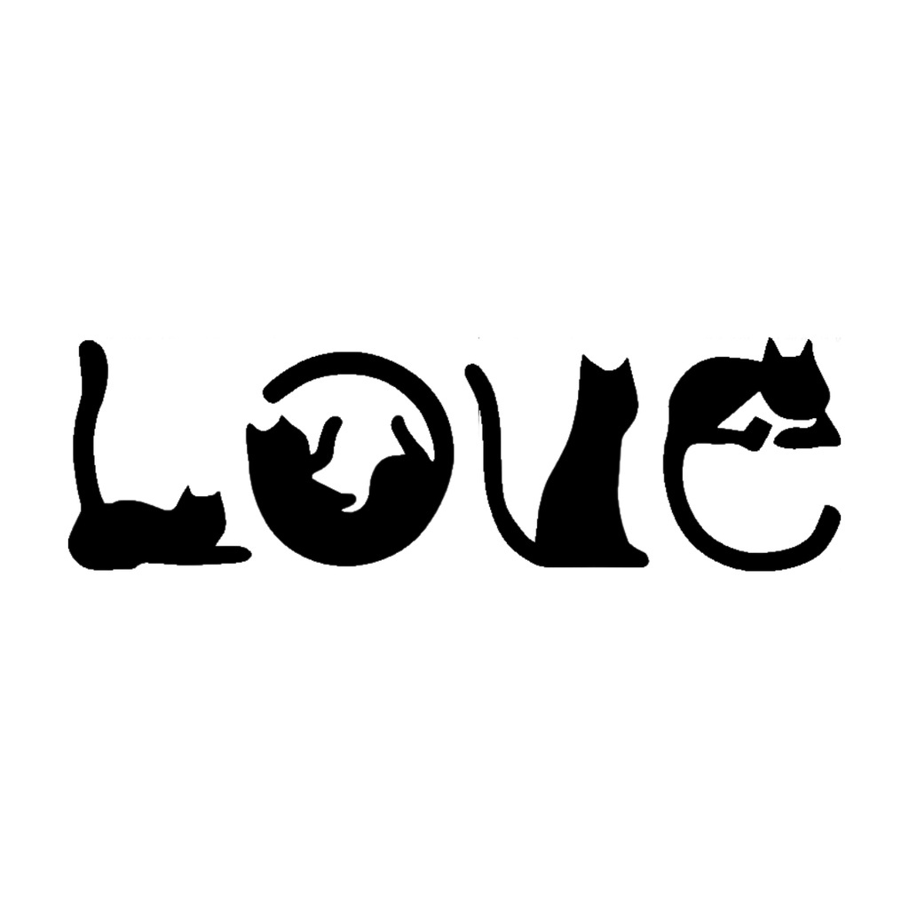 4 Quadros Gatos Brincando Love Decorativo Vazado em MDF 3mm Preto Decoração - OFERTA