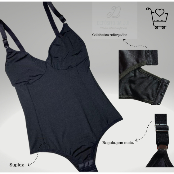 WX8641 Cinta bore de corpo inteiro Cinta Body Modelador Sem Bojo Redutora De Medidas Alta Com Compressão Alça Reforçada