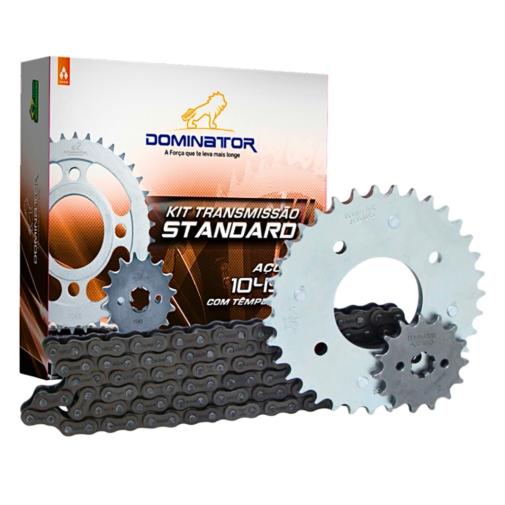 Kit Relação Transmissão Honda Cg 150 Titan Fan 150 2010 á 2015 Titan Cargo 150 2013 a 2015 DOMINATOR VULCANBOR