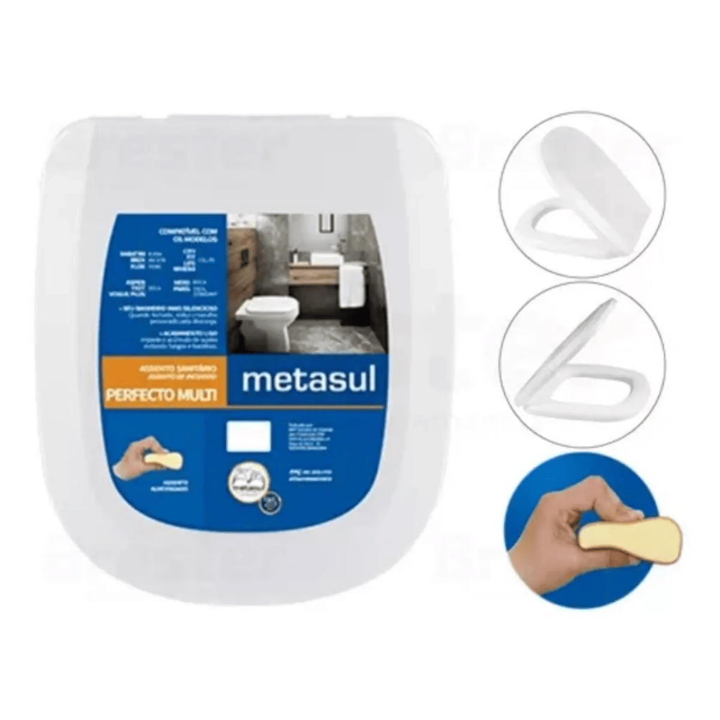 Assento Sanitário Tampa Vaso Almofadado Perfecto Mult METASUL CORES em Oferta na Shopee