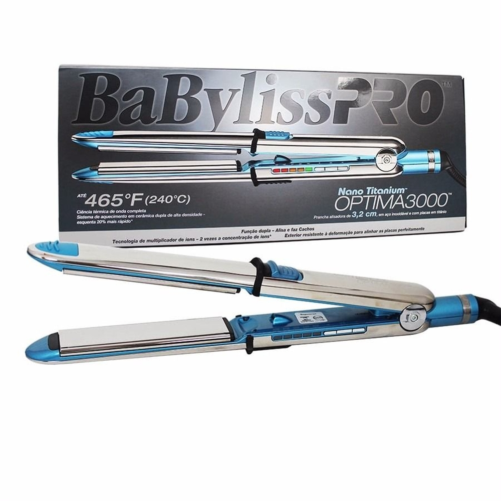 Chapinha Babyliss pro Nano Titanium Optima 3000 Bivolt Cor Azul 220v