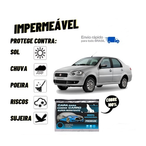 Capa Protetora de Cobrir Carro SIENA Impermeável - Sol, Chuva, Dejetos e Poeira top