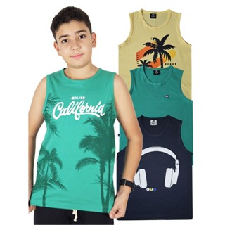 Kit 06 Camisetas Regatas Lindas Infantil Juvenil - Top