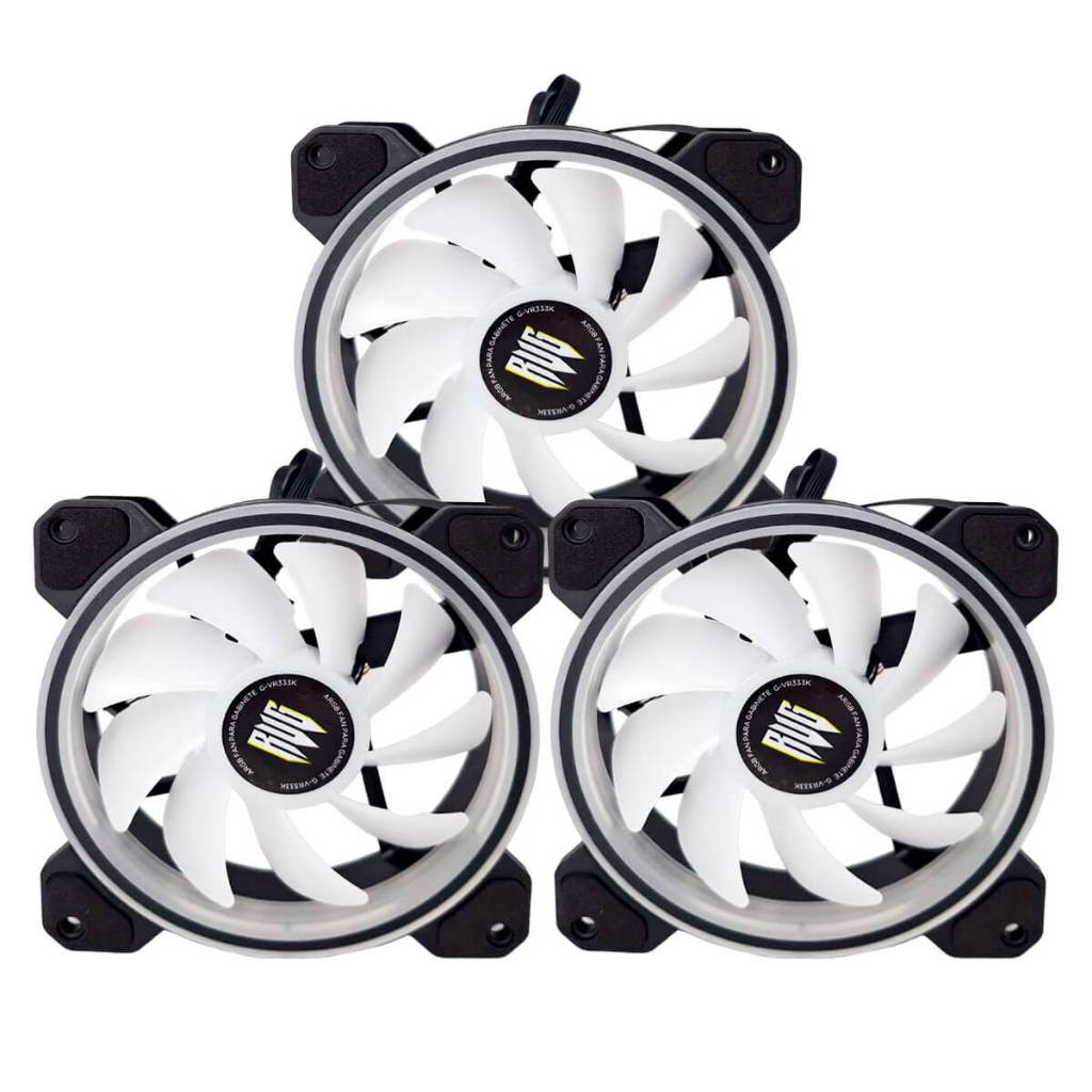 Kit Fan para Gabinete +Hub Controlador e Controle Remoto [preto] Marca Revenger Modelo G-VR333K