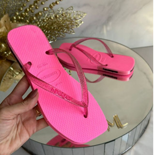 Chinelo feminino Havaianas glitter Square