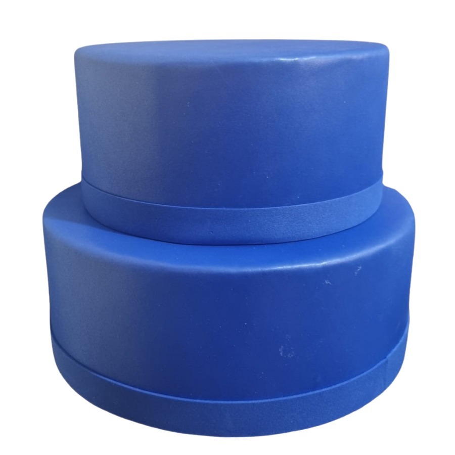 Bolo Fake Azul Royal (Cenográfico) Ideal Para Decorar 02 Andares Para Festas