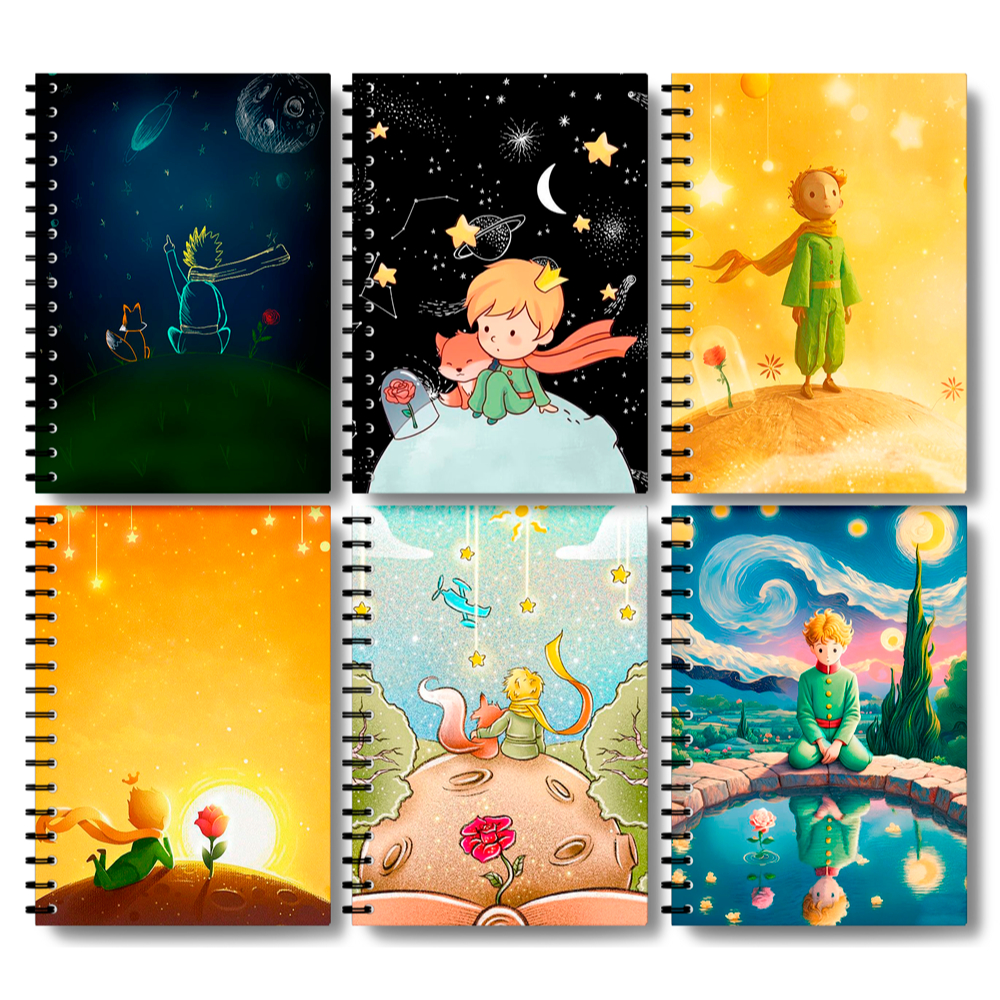 Adesivos Personalizado Capa para Caderno O Pequeno Principe [01-06] Aviador Planeta Rosa Raposa