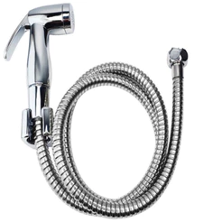 Ducha Higiênica Mangueira Flexível 1,20 Mt Com Gatilho Metal Cromado Sem Registro