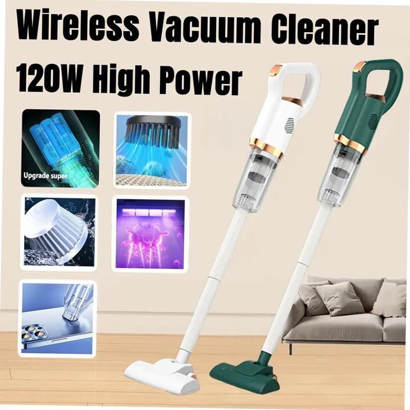 Aspirador portátil sem fio, poderosa vassoura elétrica, sem fio pó limpador, casa e carro, remover ácaros, 180W