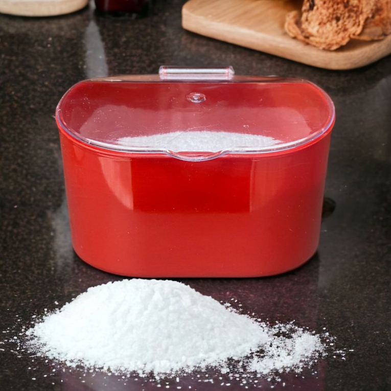 Saleiro de Cozinha com Tampa Vermelho Grande Plastutti