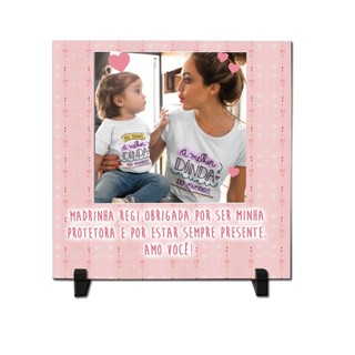 Azulejo Personalizado Madrinha Dinda Presente Batizado Batismo Decoração Lembrança