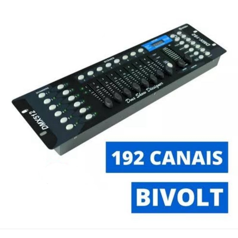 MESA CONTROLADORA PROFISSIONAL DMX 512 ILUMINAÇÃO E EFEITOS MOVING STROBO 192 CANAIS