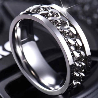 Anel de corrente Redondo masculino Feminino Aço Moda fashion chic joia luxo anel abridor garrafa