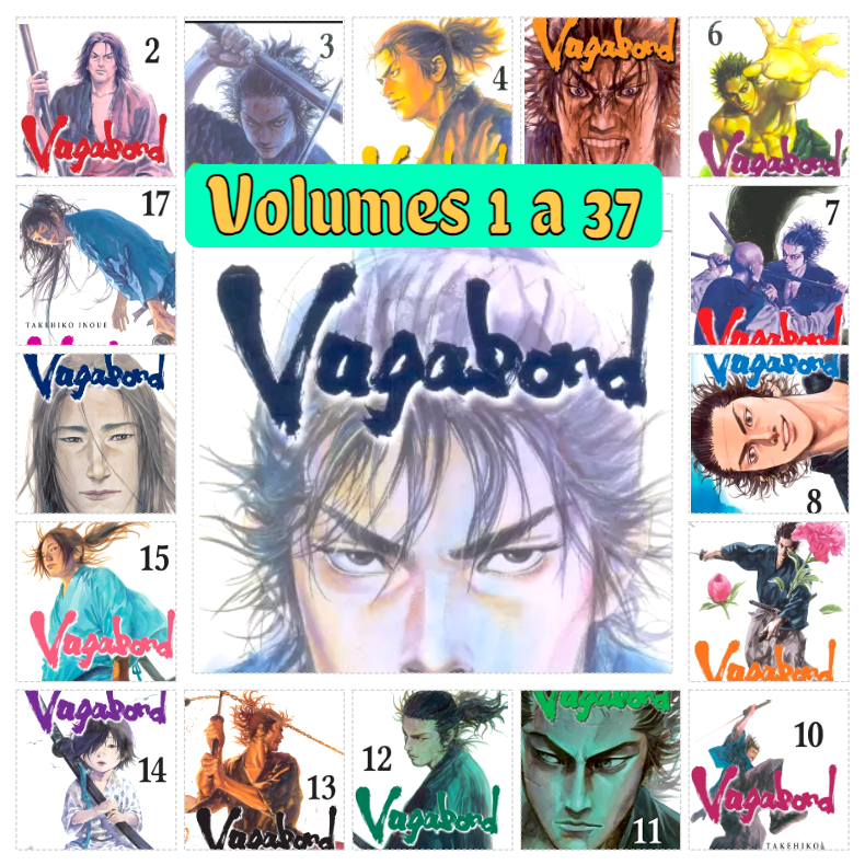 VAGABOND EDIÇÃO DE LUXO Mangá Novo Lacrado Volumes 1,2,3,4,5,6,7,8,9,10,11,12,13,14,15,16,17,18,19,20,21,22,23,24,25,26