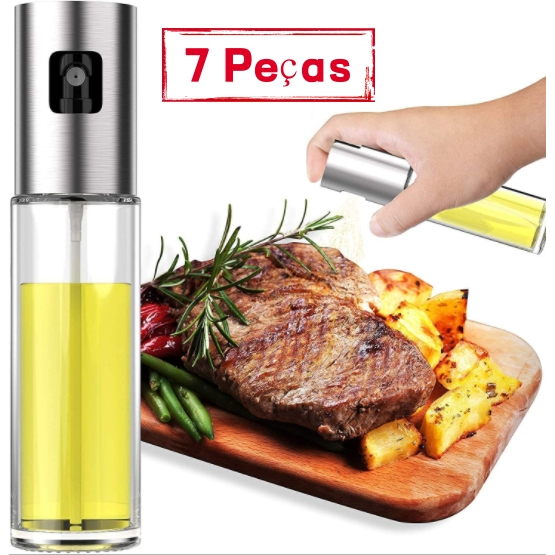 7 Units Spray Pulverizador Vidro Inox Borrifador Azeite Vinagre Essenciais Pratos Para Cozinha