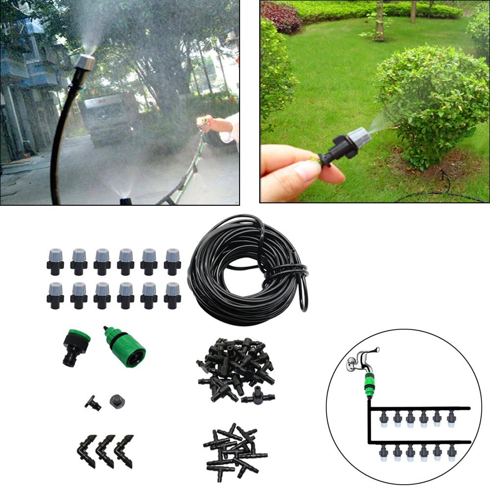 10m Kit De Irrigação De Jardim Tubo De Jardinagem Sistema De Névoa De Refrigeração Mangueira De Água Automático Conjunto De Pulverização