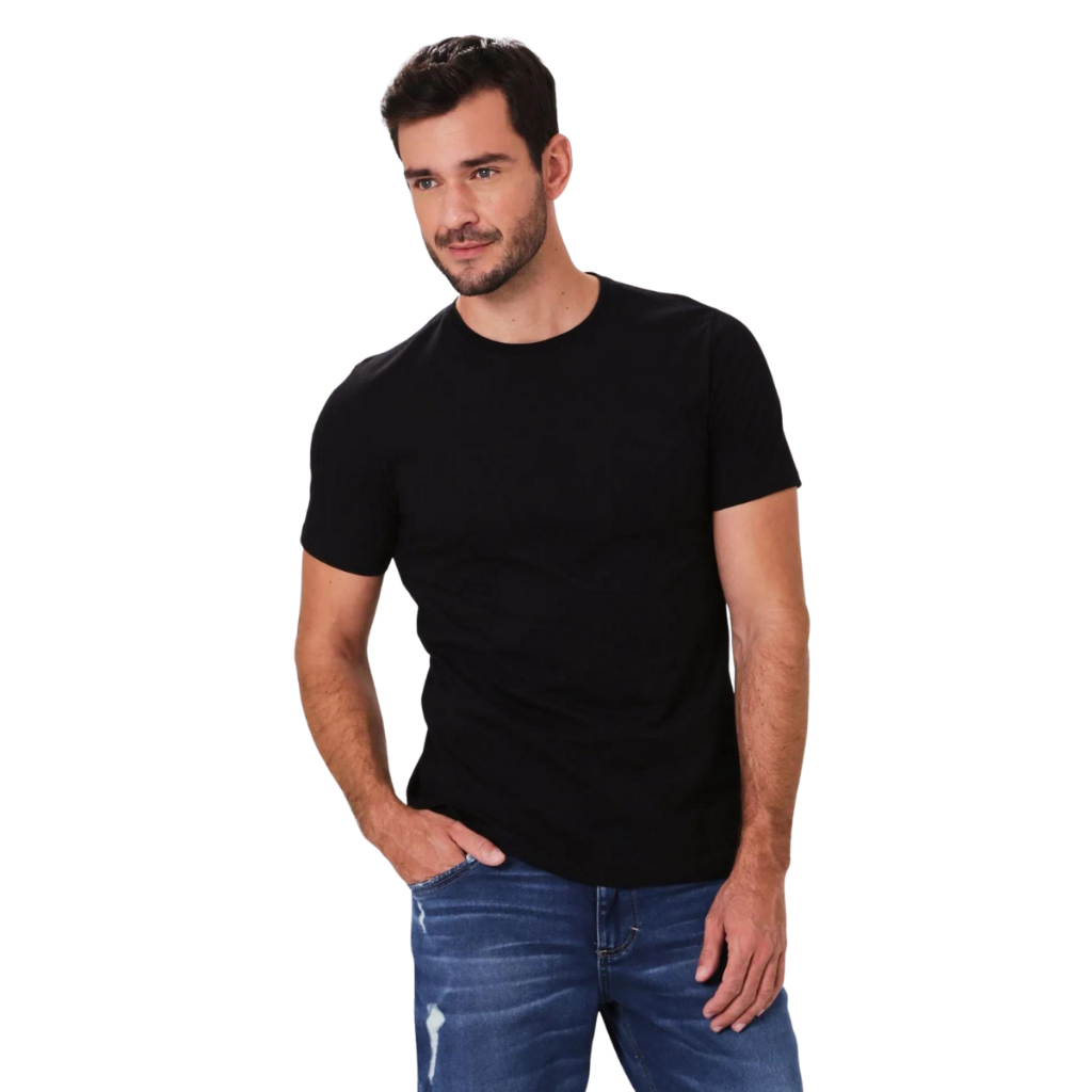 Camisa Masculina Básica Lisa Camiseta Em Algodão Gola Redonda Malwee Original Várias Cores