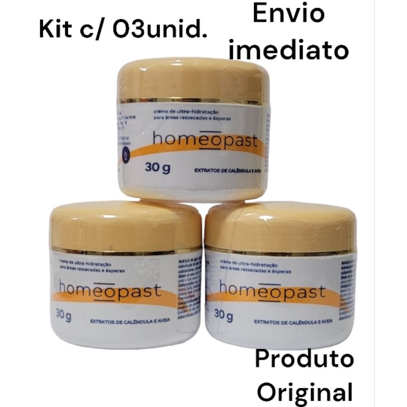 Kit c/ 03 unidades Homeopast 30g *Original * (ULTRA HIDRATAÇÃO )