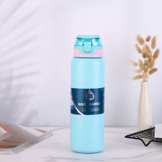 Garrafa Térmica Verde-Agua Com Canudo 800ml garrafa espacial Quente & Frio Com Isolamento Térmico De Grande Capacidade