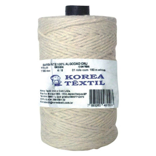 Barbante Algodão 85% Algodão 1 Rolo 100/150/200 GRAMAS - Korea Textil em Oferta na Shopee