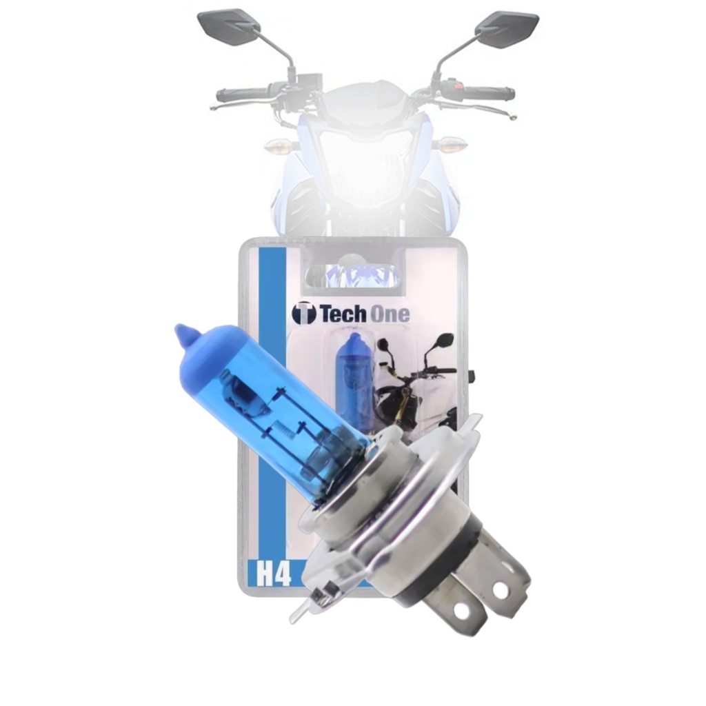 Lampada Super Branca Moto H4 8500K 12V 35W Tech One