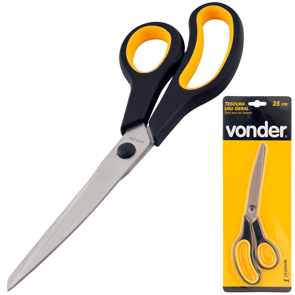 Tesoura Uso Geral Aço Inox 25cm Vonder Multiuso Cozinha Tecido Profissional em Oferta na Shopee