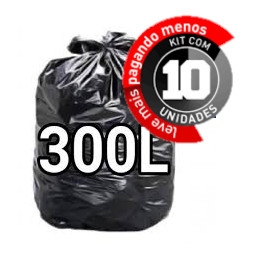 SACO LIXO 300L  SUPER REFORÇADO com 10 unidades Saco para Lixeiras e Coletores Condomínios