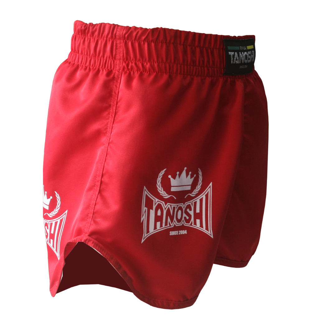 Shorts de luta KNG Vermelho TANOSHI para luta MuayThai Sanda Kickboxing