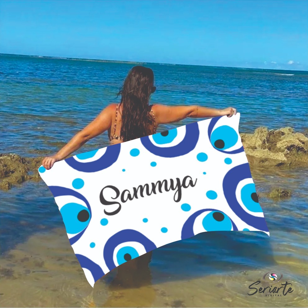 Canga Saída De Praia Personalizada Com Nome Modelo 10