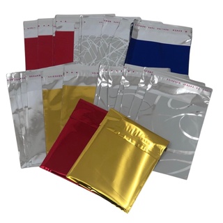 100 Sacos de presente metalizado 8x10cm adesivado em Oferta na Shopee