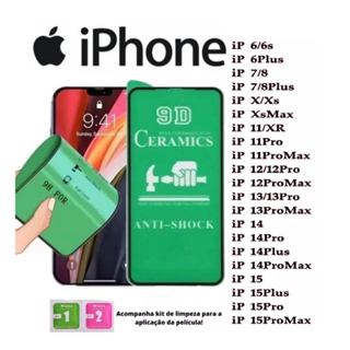Película Cerâmica 9D ou 3D Não Quebra Para Compatível iPhone 7/8 X/Xs Xr/11 PRO 11 PRO MAX 12 12 PRO 12 PRO MAX 13 PROMAX 14 PRO MAX 15 PRO MAX